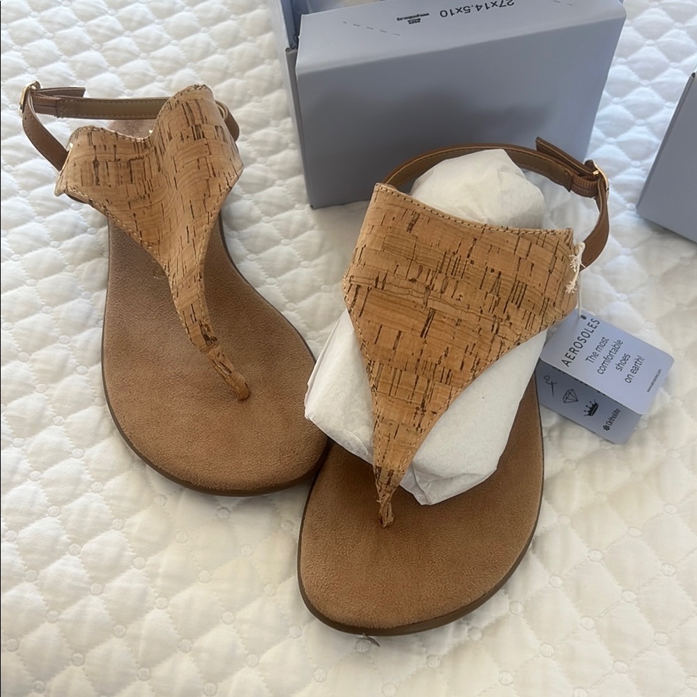 NEW AEROSOL  Brown Cork Sandals
